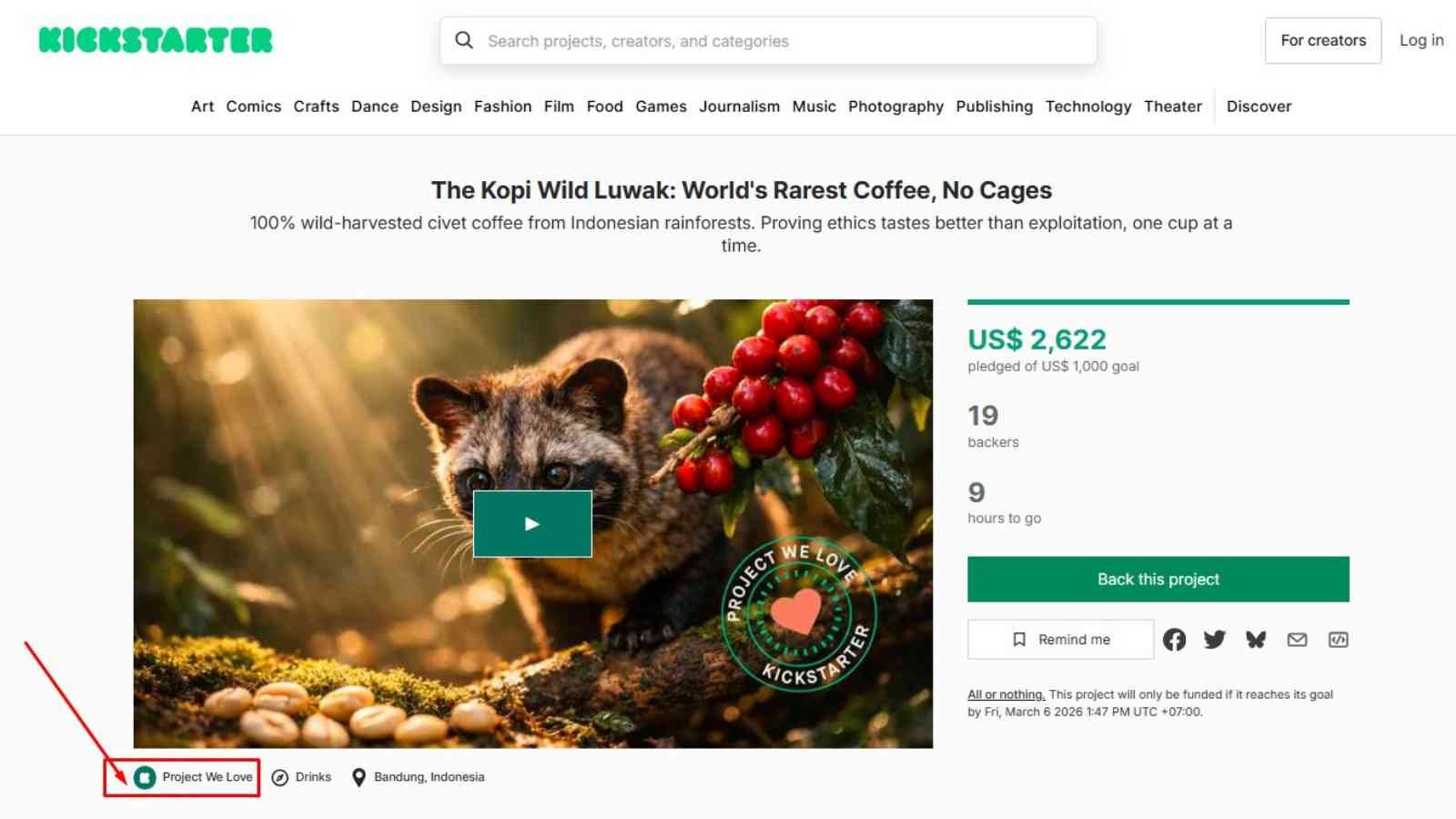Kickstarter Project We Love - RAW Luwak